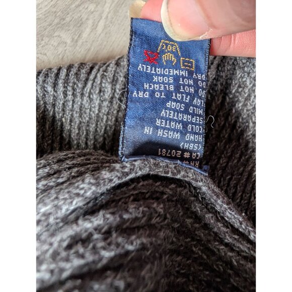 Tommy Hilfiger Mens Gray Knit Cotton Sweater With Embroidered Crest Logo Size L - Picture 7 of 8